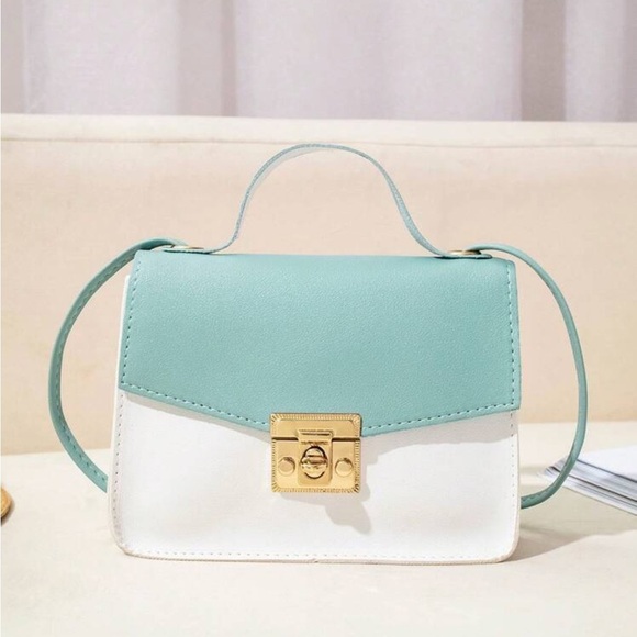 Handbags - ⚠️Clearance Blue And White Color Block Crossbody Bag